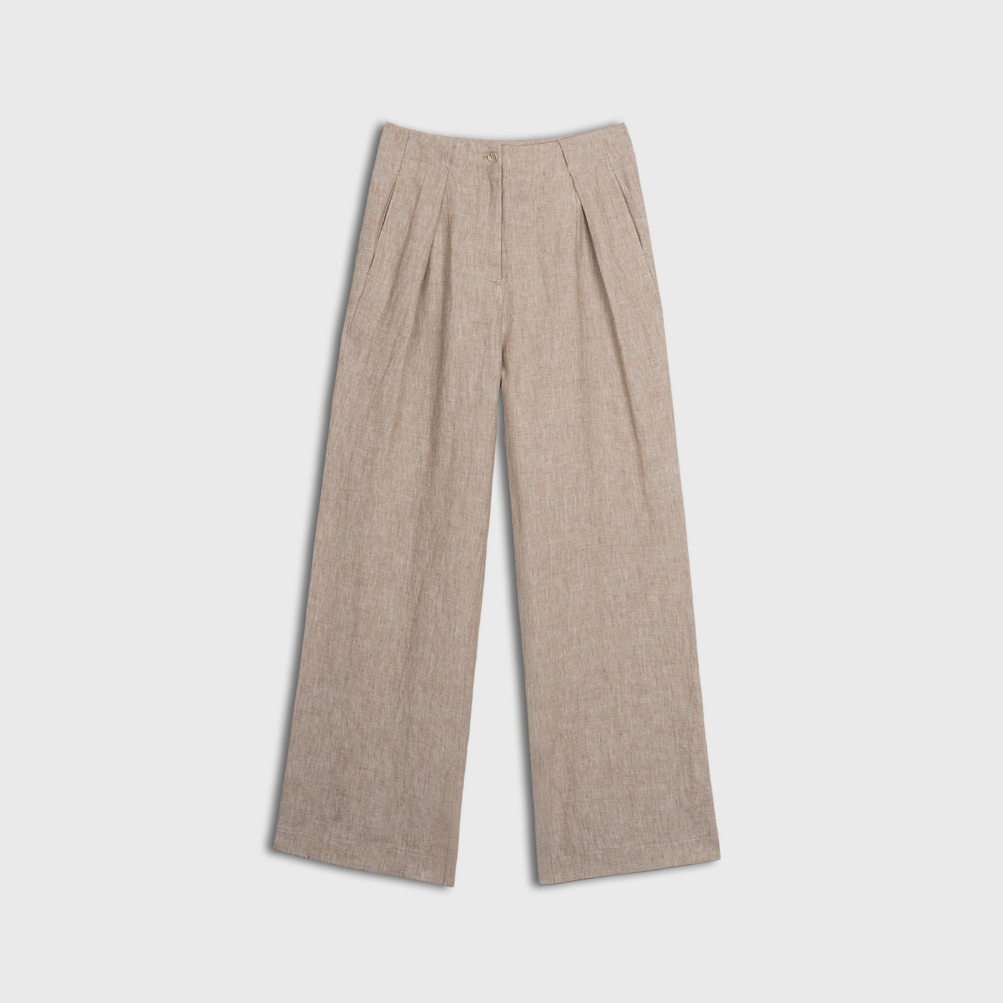 Beige pants on a light gray background