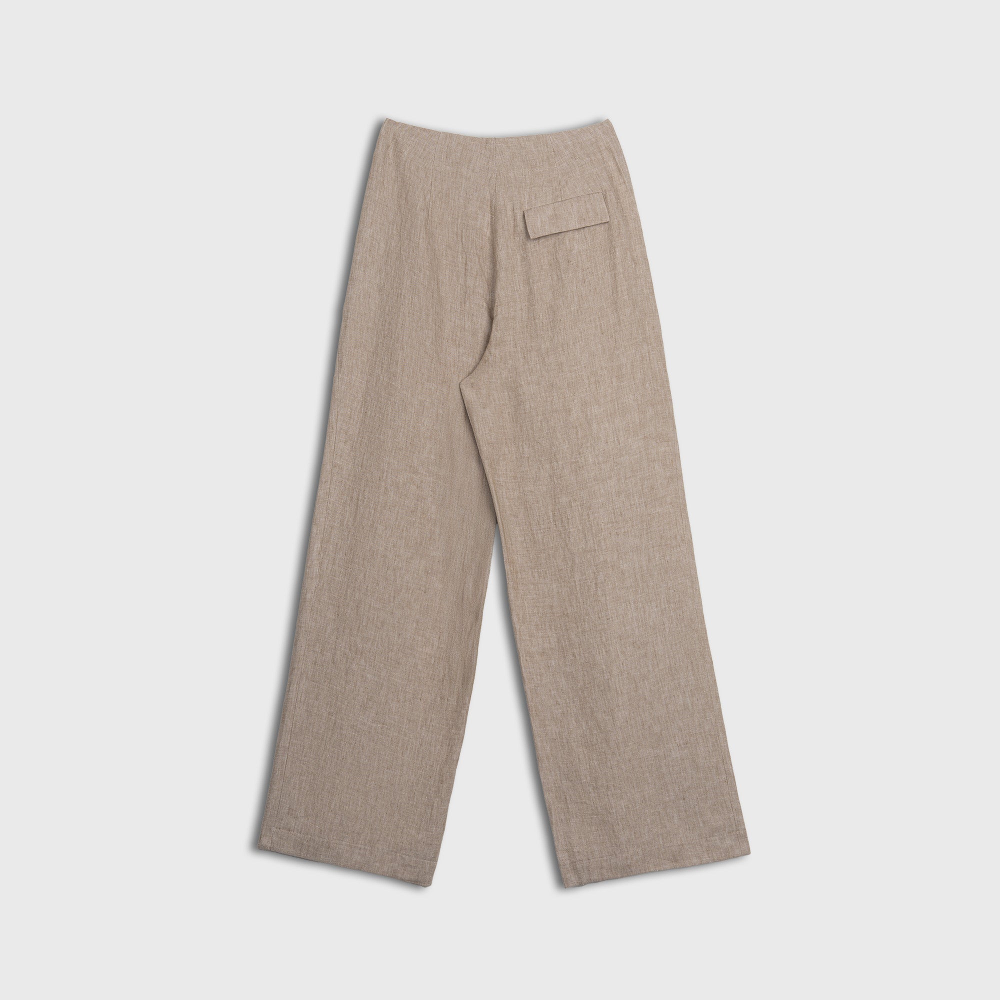 Beige pants on a light gray background
