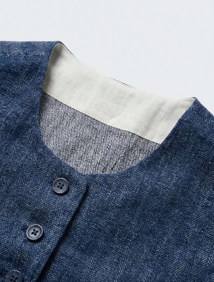 The Éliane Buttoned Linen Vest