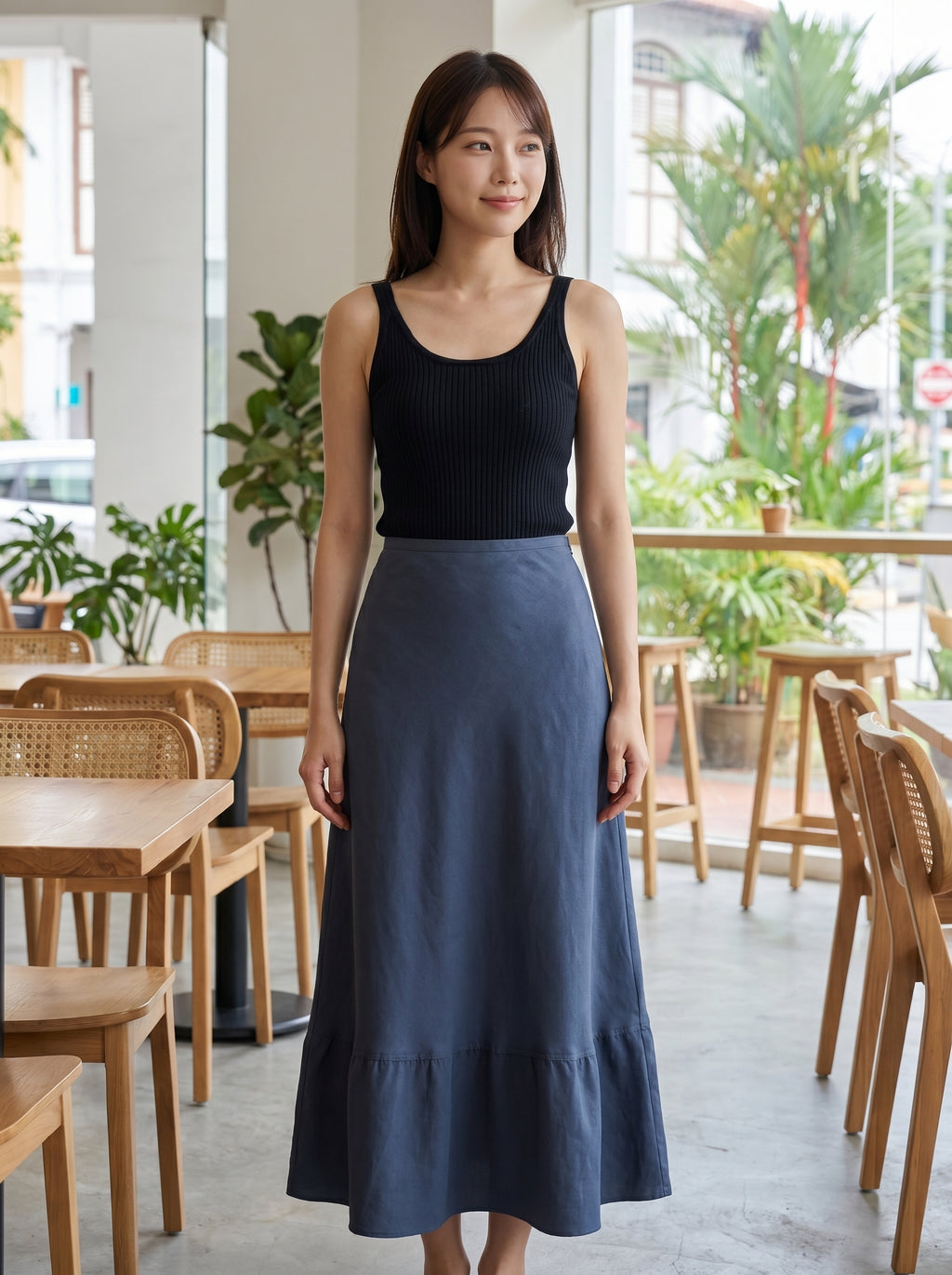 Luna Drape Lyocell Flare Skirt