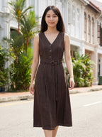 Élan Linen Belted Dress