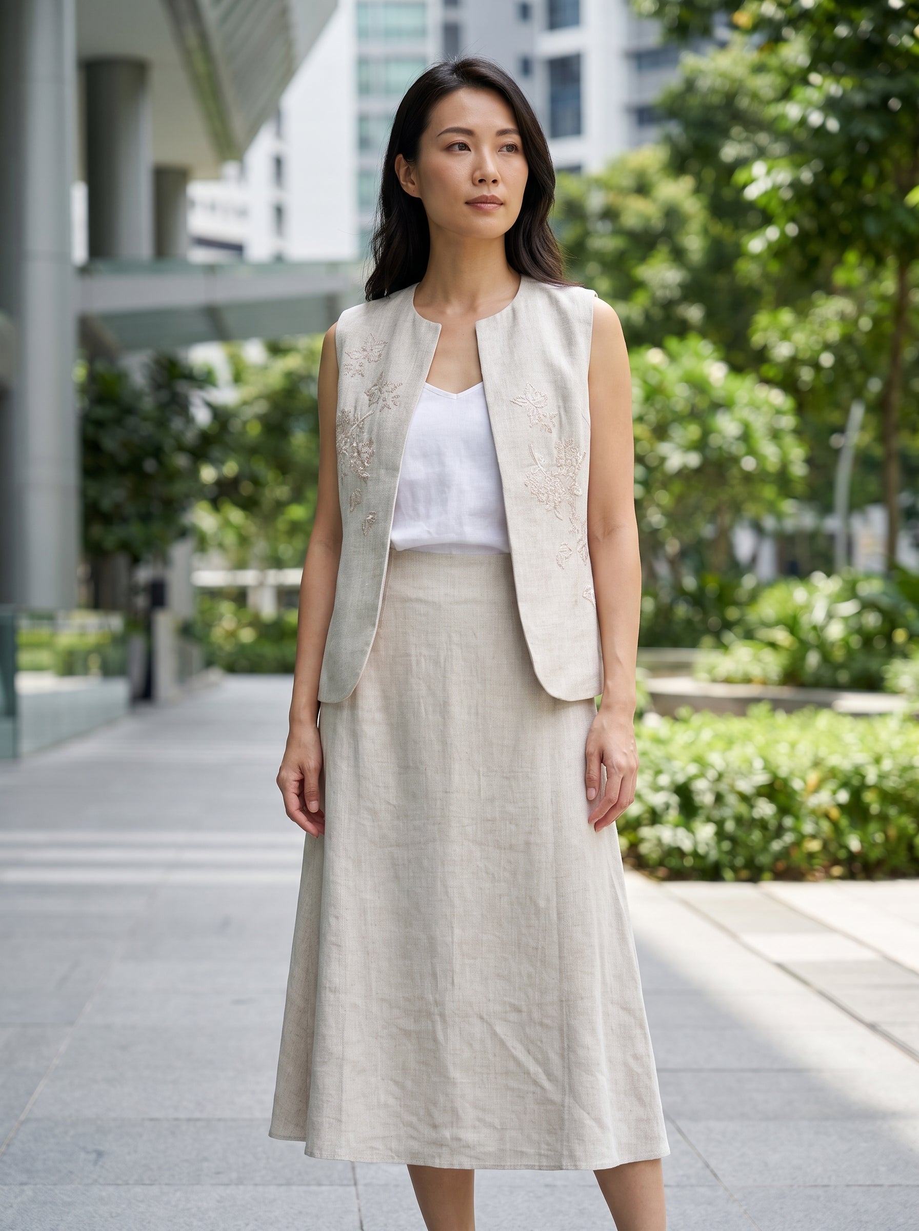 Éclat Beaded Linen Vest