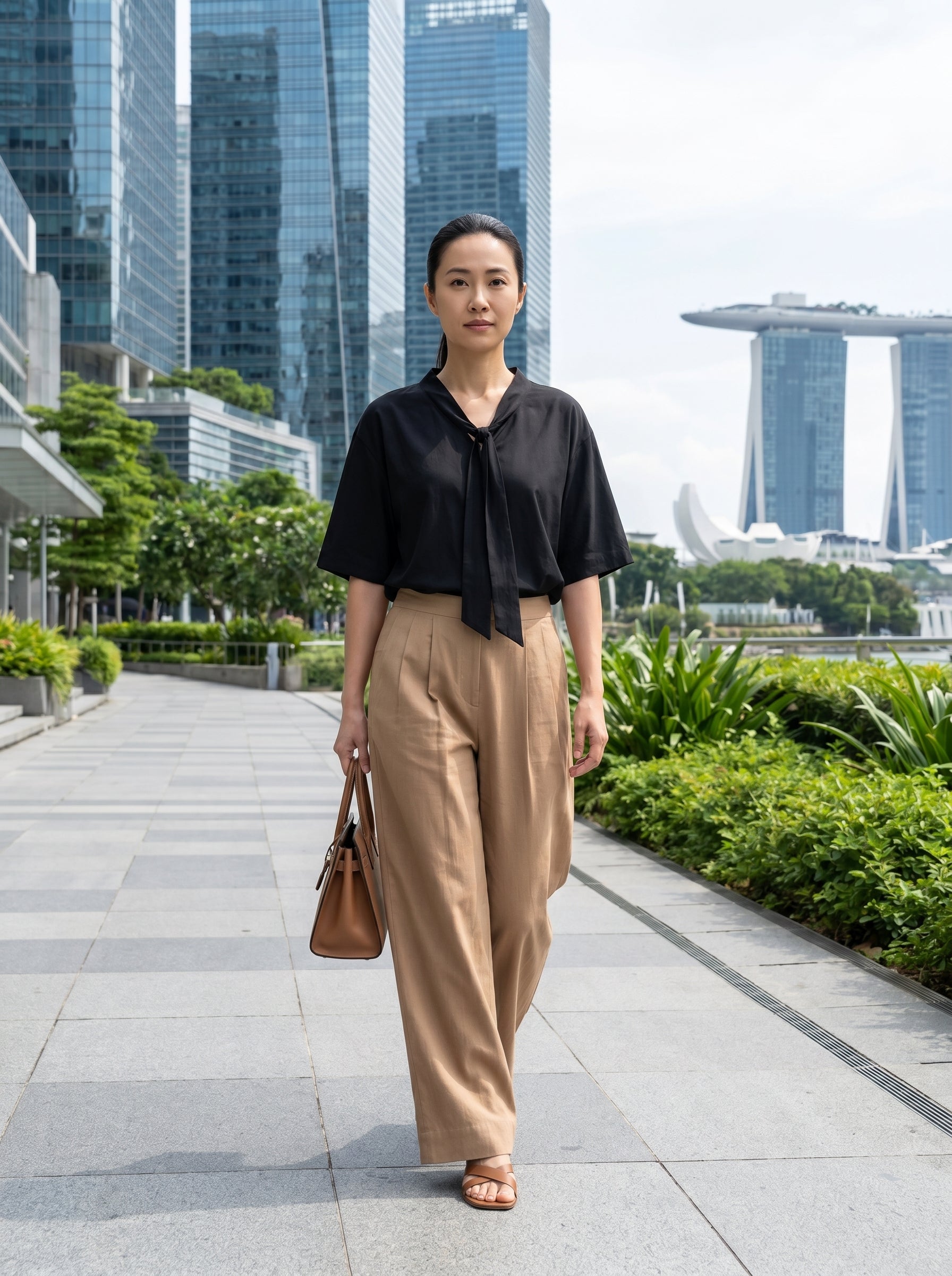 Elowen Acetate Soft-Tie Blouse