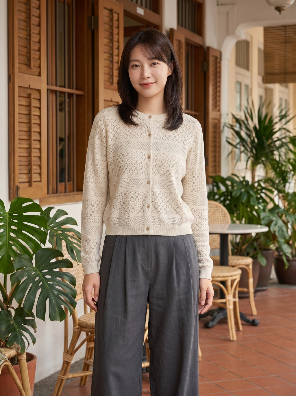 Aura Pointelle Cardigan