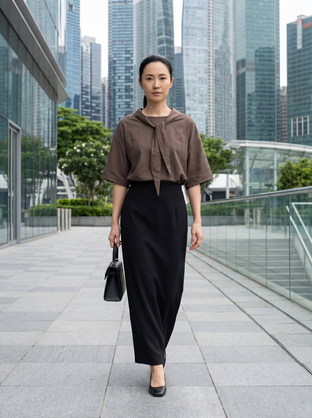 Elowen Acetate Soft-Tie Blouse