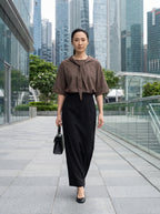 Elowen Acetate Soft-Tie Blouse