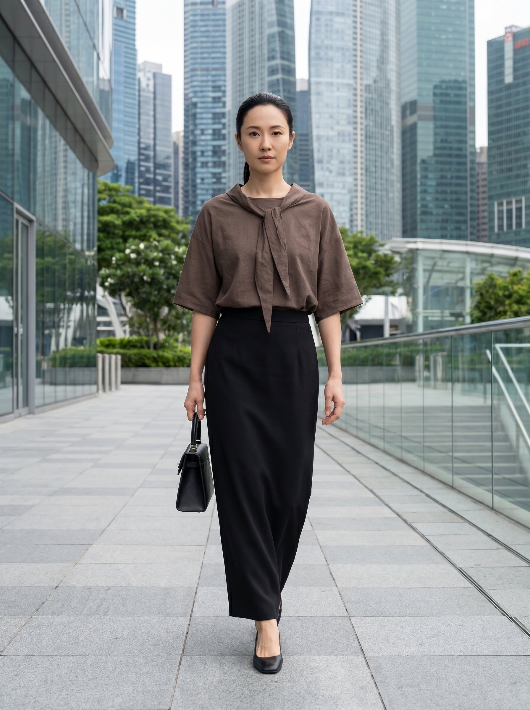Elowen Acetate Soft-Tie Blouse