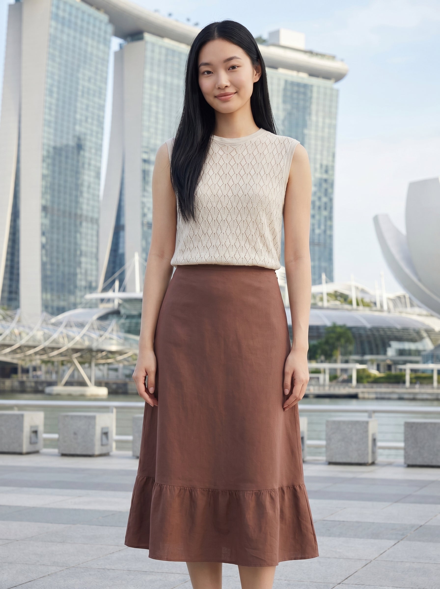 Luna Drape Lyocell Flare Skirt