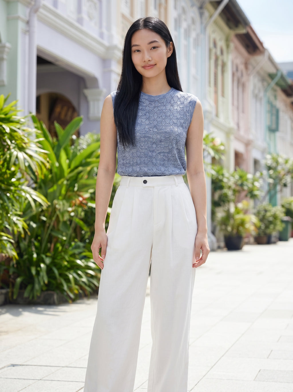 Arden Pleated Hemp-Cotton Trousers