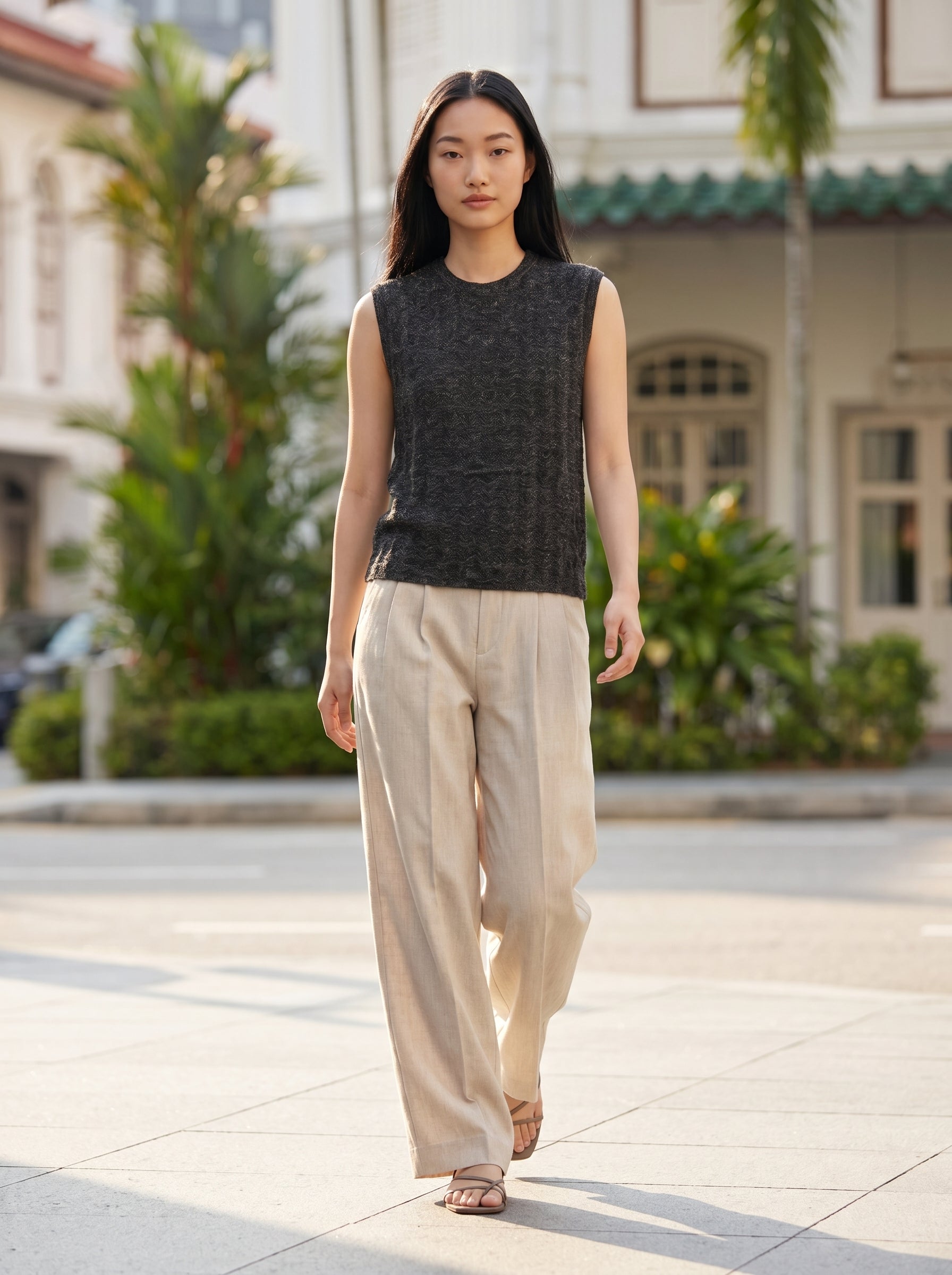 Arden Pleated Hemp-Cotton Trousers
