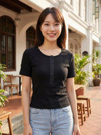 The Maven Heavy Rib Henley Tee