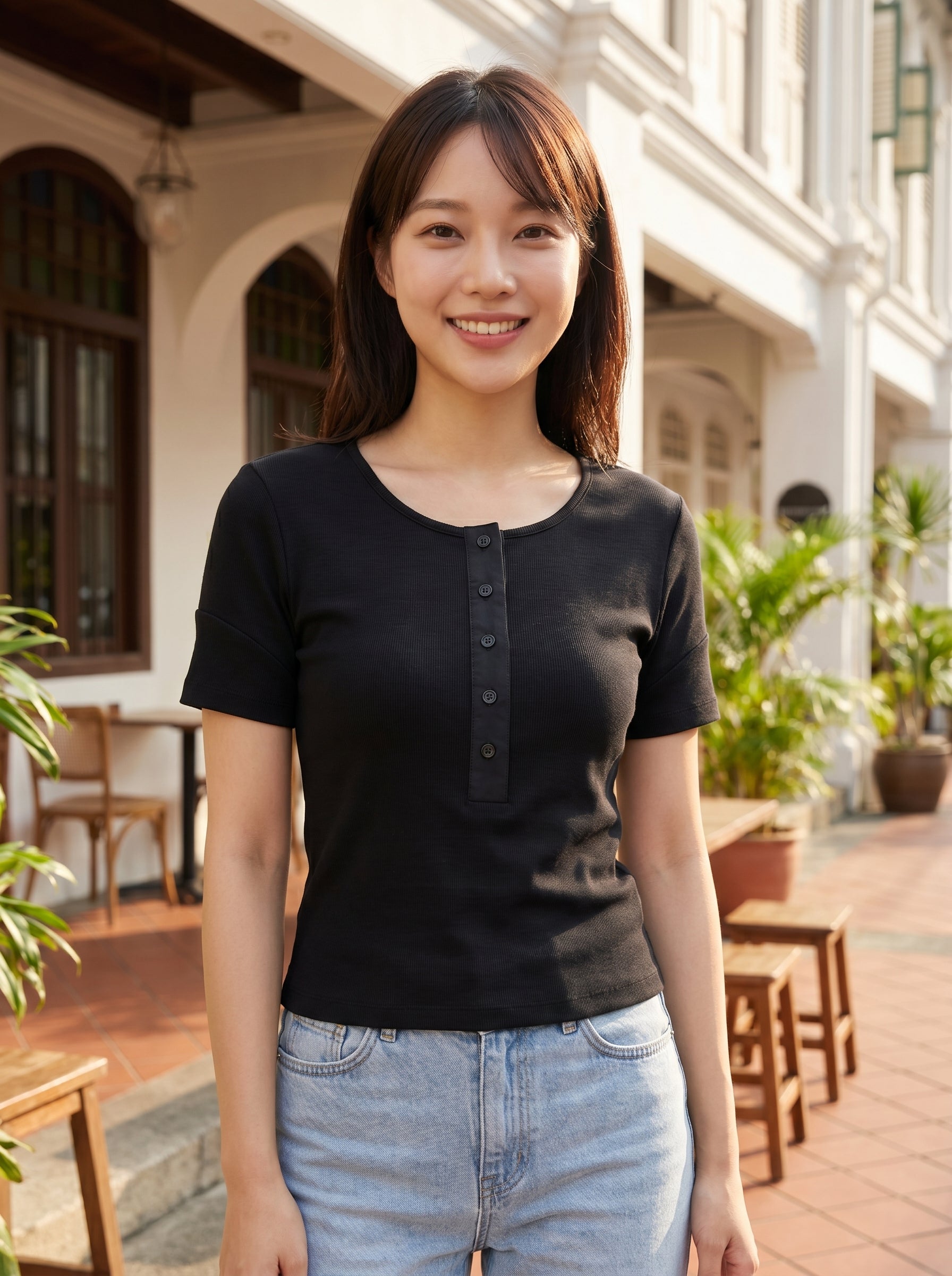The Maven Heavy Rib Henley Tee