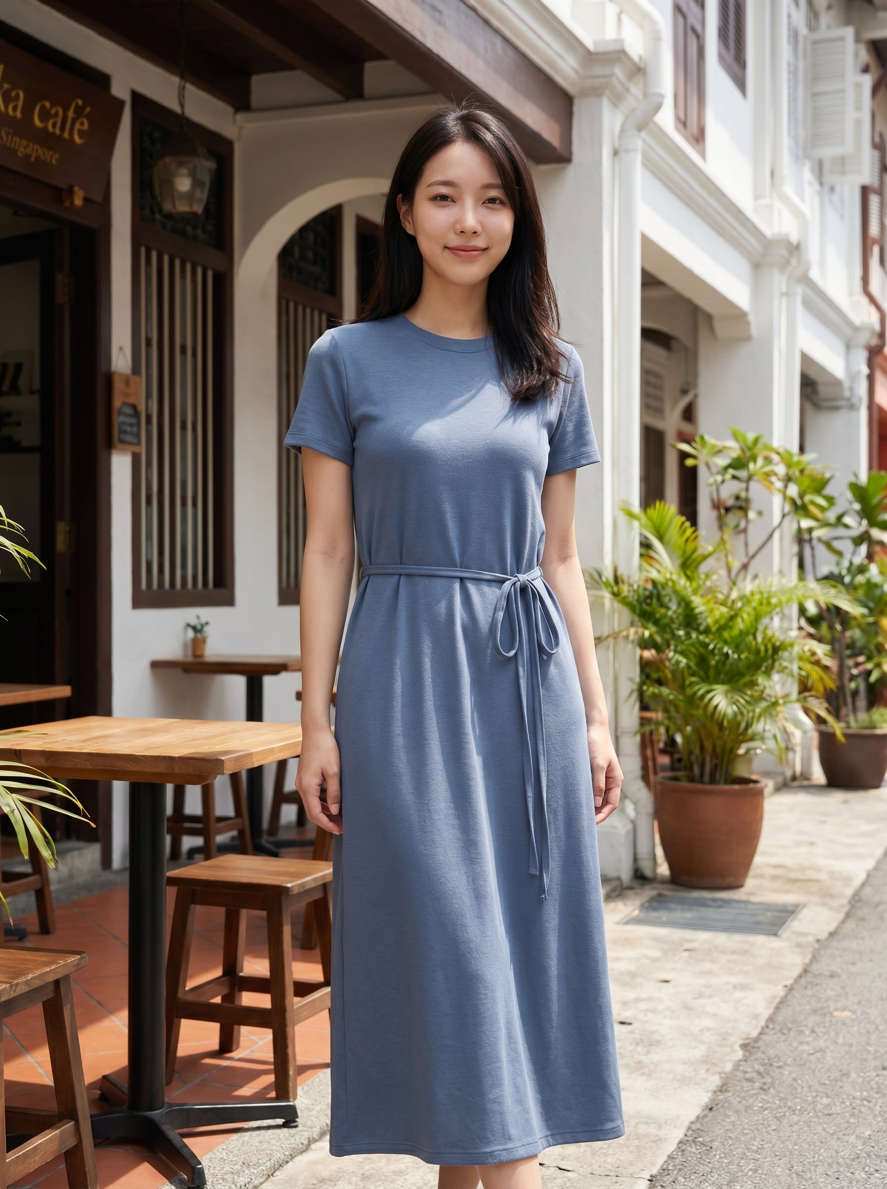 Linea Belted Wool-Blend Knit Dress