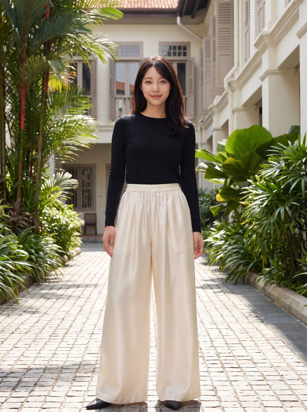 Maison Ease Silk-Blend Trousers