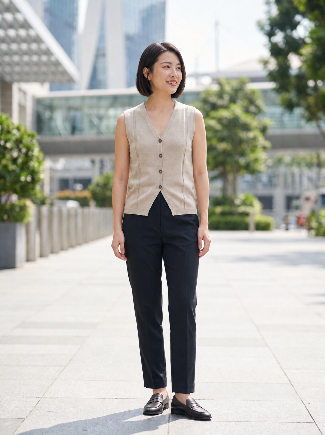 Calais Linen Cotton Blend Buttoned Vest