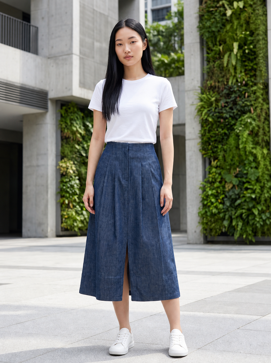 The Indigo Flux A-Line Hemp Skirt
