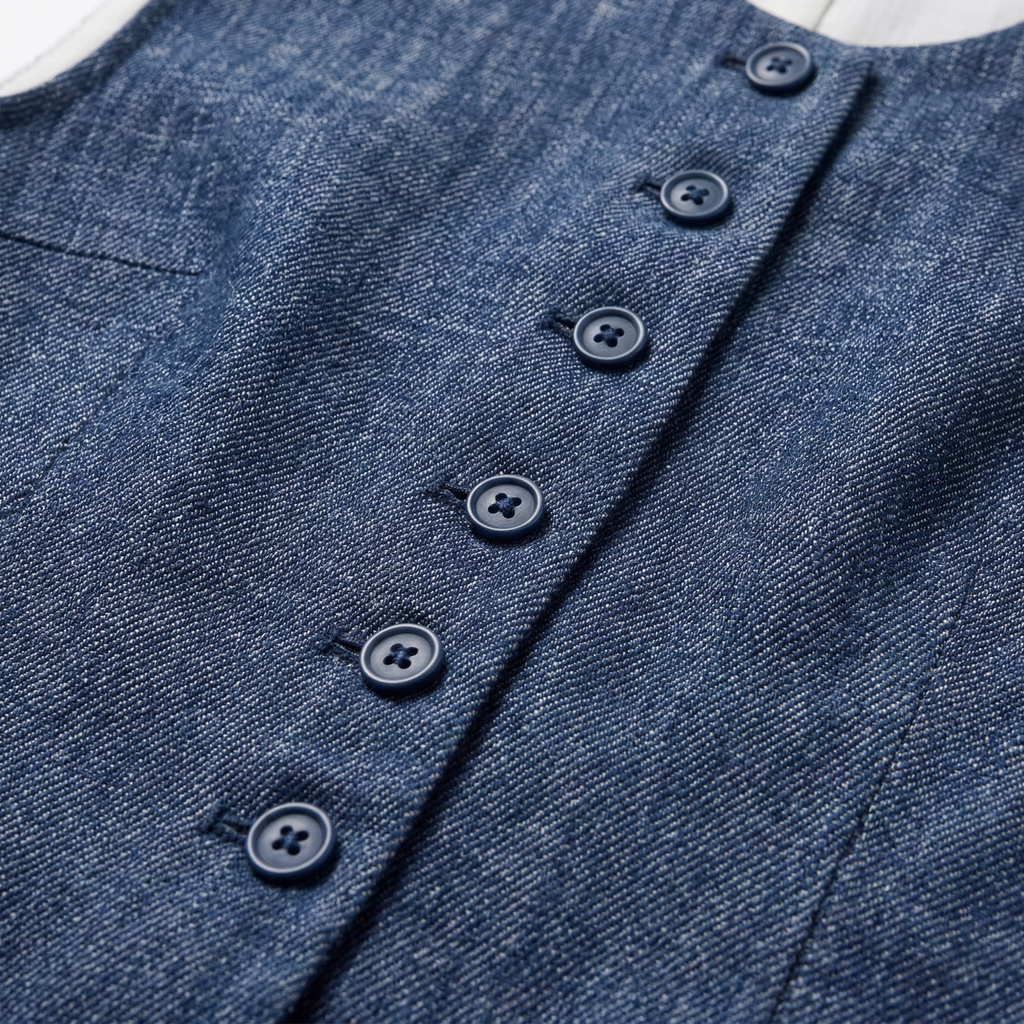 The Éliane Buttoned Linen Vest